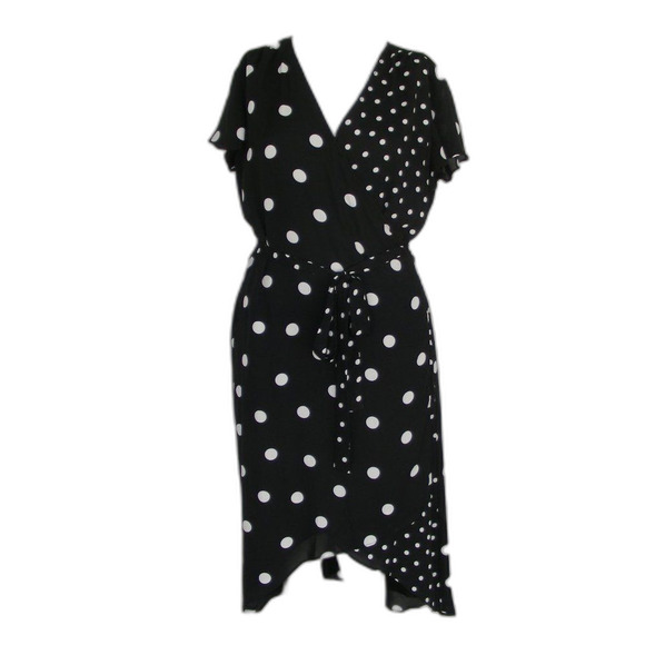 WORTHINGTON Wrap Dress, M, Varying Polka dots, Flutter sleeve - Picture 5 of 11